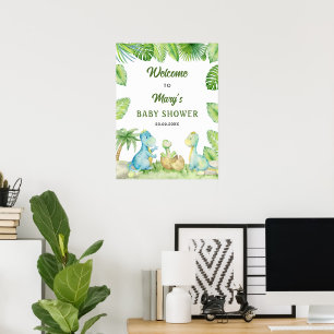Dinosaur Baby Shower Welcome Poster