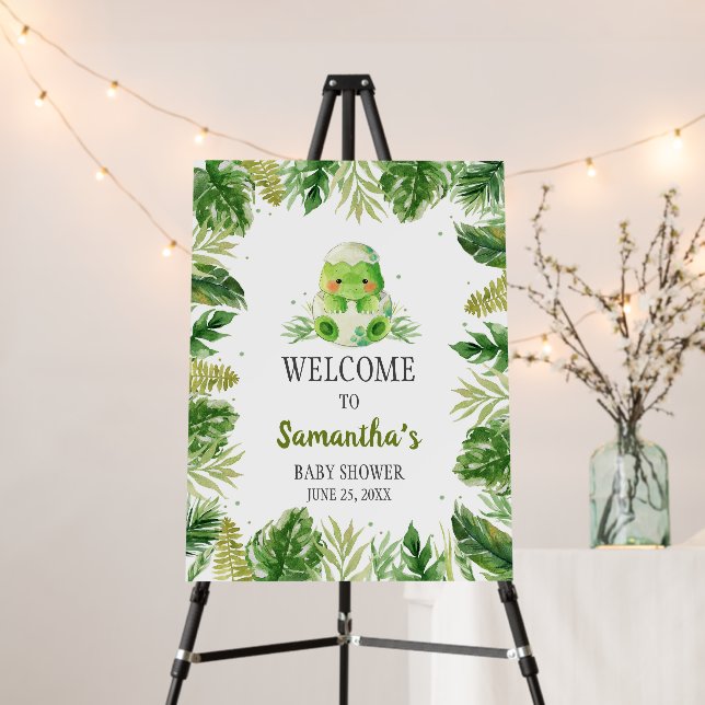 Dinosaur Baby Shower Welcome Sign  (In Situ (Stand))