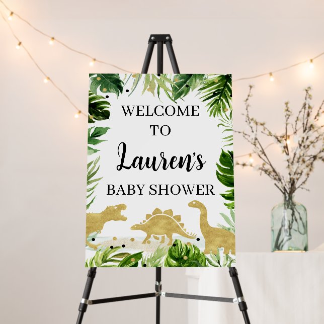Dinosaur Baby Shower Welcome Sign (In Situ (Stand))