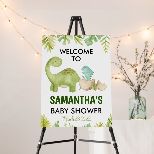 Dinosaur Baby Shower Welcome Sign (In Situ (Stand))