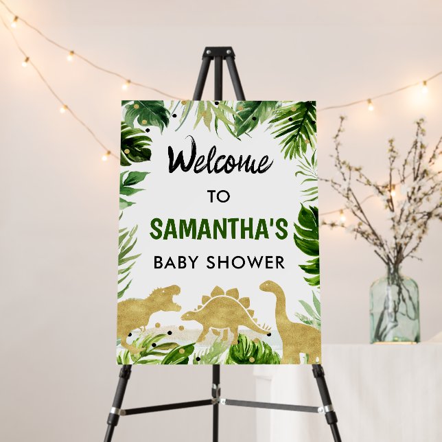 Dinosaur Baby Shower Welcome Sign (In Situ (Stand))