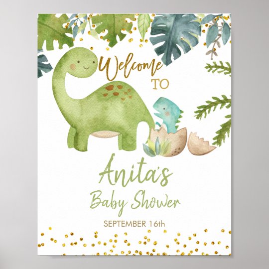 Dinosaur Baby Shower Welcome Sign | Zazzle.com