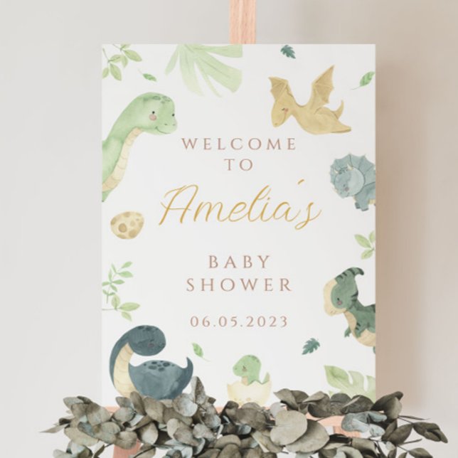 Dinosaur Baby shower Welcome Sign, boy Dinosaur Foam Board (Creator Uploaded)