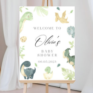 Dinosaur Baby Shower Welcome Sign, Dino Baby Showe Foam Board