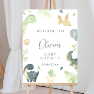 Dinosaur Baby Shower Welcome Sign, Dino Baby Showe Foam Board