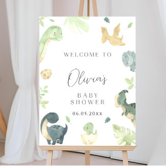 Dinosaur Baby Shower Welcome Sign, Dino Baby Showe Foam Board