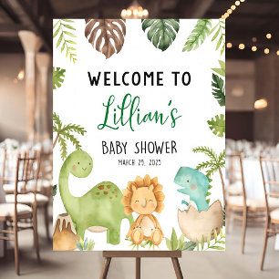 Dinosaur Baby Shower Welcome Sign, Dino Decoration Foam Board