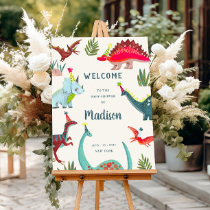 Dinosaur Baby Shower Welcome Sign Party Entrance