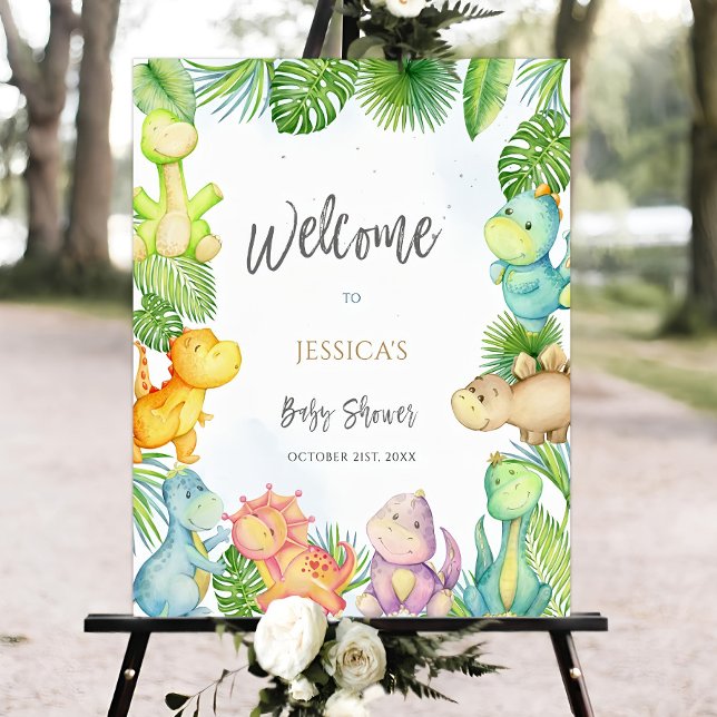 Dinosaur Baby Shower Welcome Sign, Printable Dino  Foam Board (Creator Uploaded)