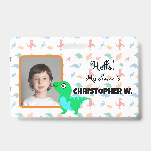 Dinosaur Baby T-Rex Kids Badges (Front)