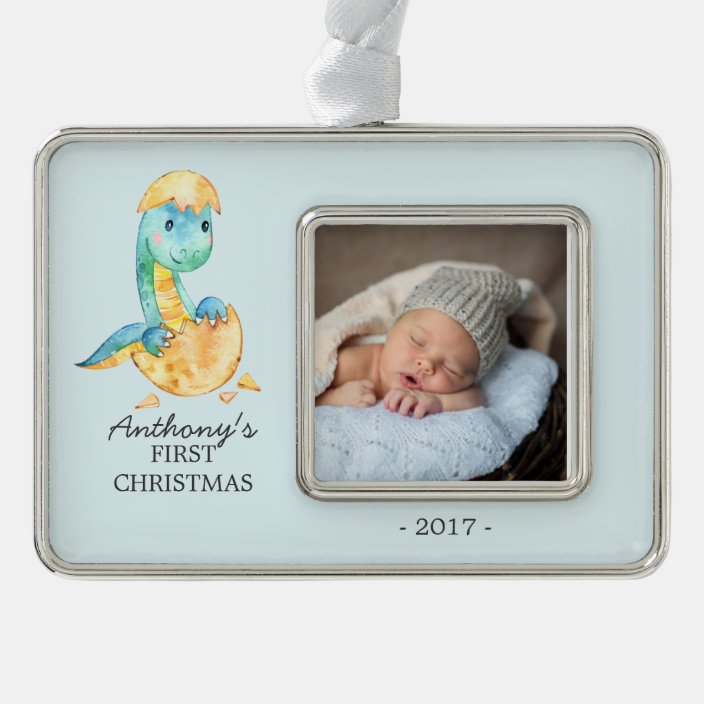 baby's first christmas dinosaur ornament