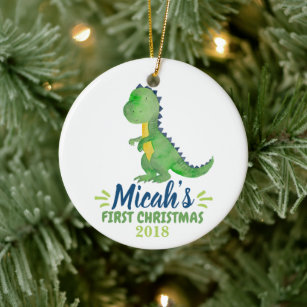 baby's first christmas dinosaur ornament