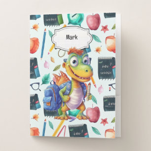 Dinosaur Back to School theme for Student Pocket Folder