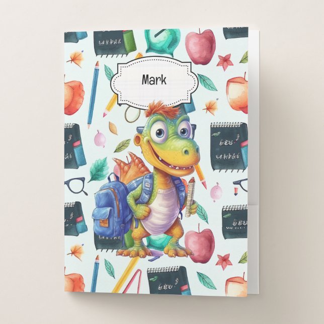 Dinosaur Back to School theme for Student  Pocket Folder (Front)
