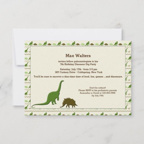 Dinosaur Background Invitation