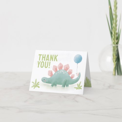 Dinosaur Balloon Thank You Card