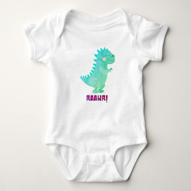 DINOSAUR BATHROOM BABY BODYSUIT (Front)