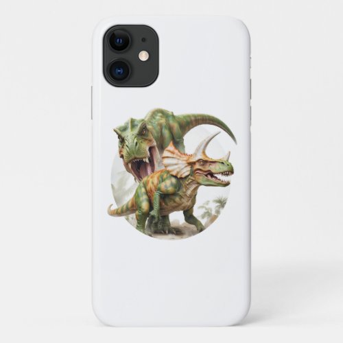 Dinosaur battle design iPhone 11 case
