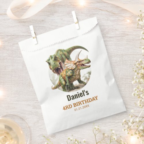 Dinosaur battle design favor bag