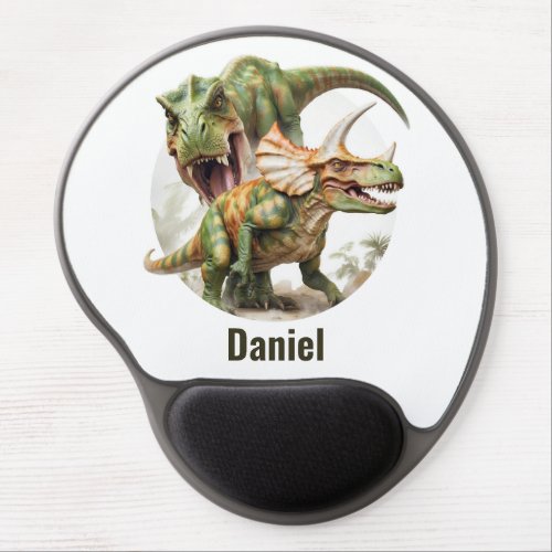 Dinosaur battle design gel mouse pad