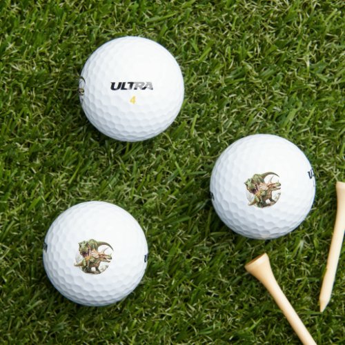 Dinosaur battle design golf balls