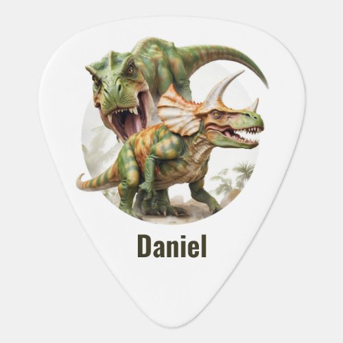 Dinosaur battle design guitar pick
