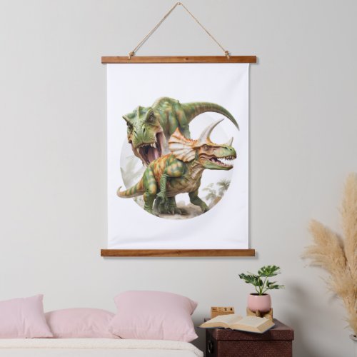 Dinosaur battle design hanging tapestry