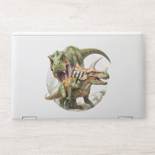 Dinosaur battle design HP laptop skin