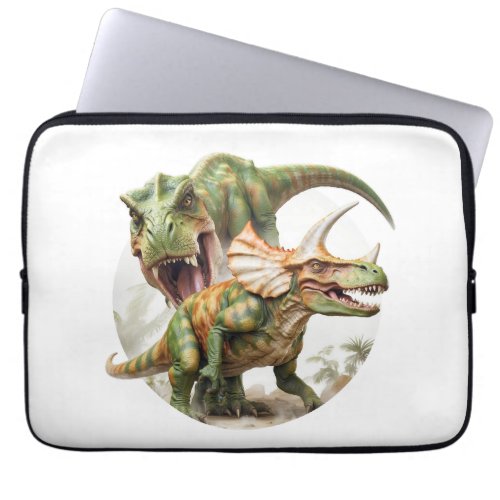 Dinosaur battle design laptop sleeve