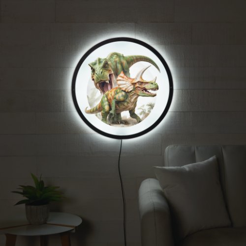 Dinosaur battle design LED sign