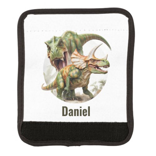 Dinosaur battle design luggage handle wrap