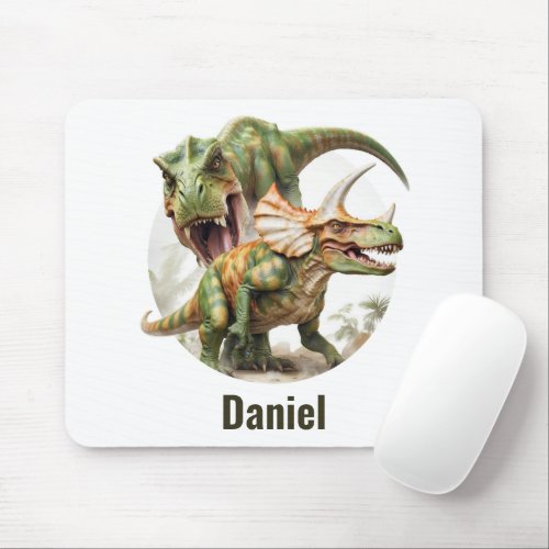 Dinosaur battle design mouse pad