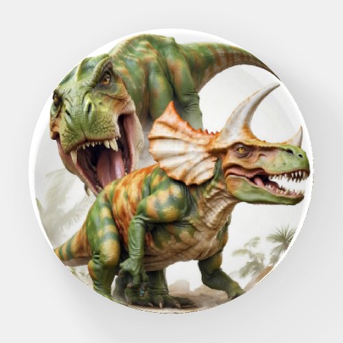 Dinosaur battle design paperweight