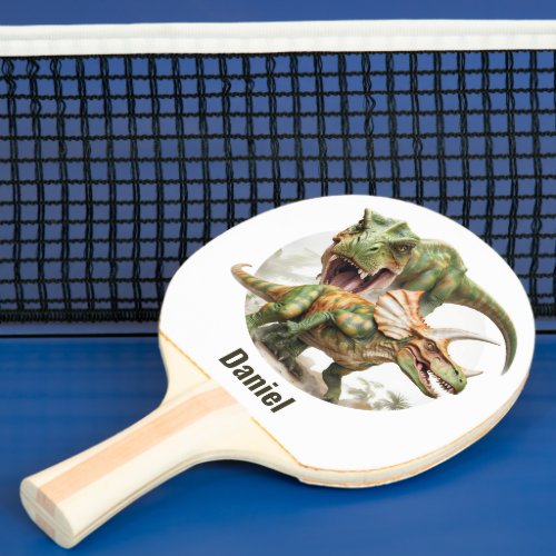 Dinosaur battle design ping pong paddle