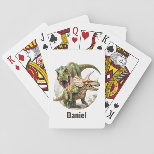 Dinosaur battle design playing cards