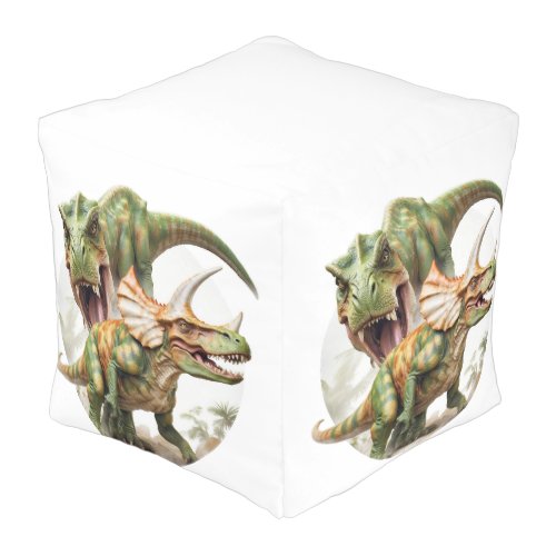 Dinosaur battle design pouf
