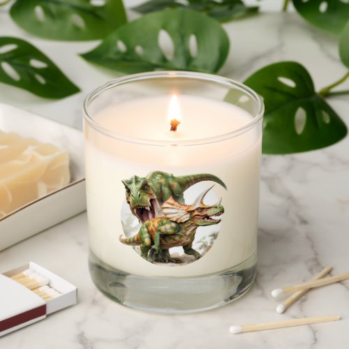 Dinosaur battle design scented candle