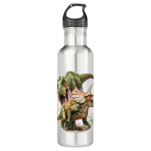 Dinosaur battle design stainless steel water bottle