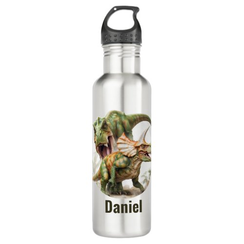 Dinosaur battle design stainless steel water bottle