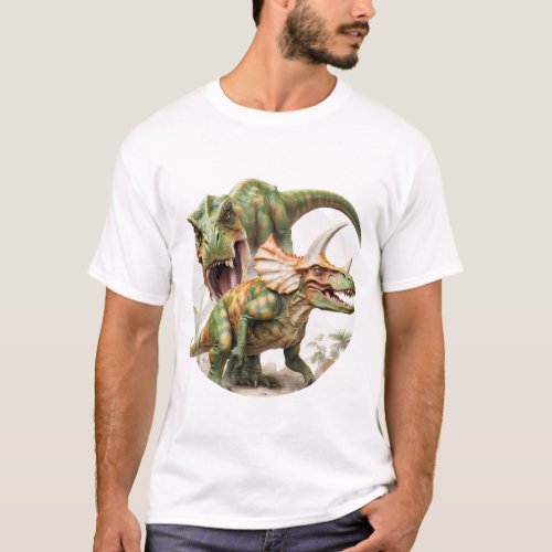 Dinosaur battle design T_Shirt