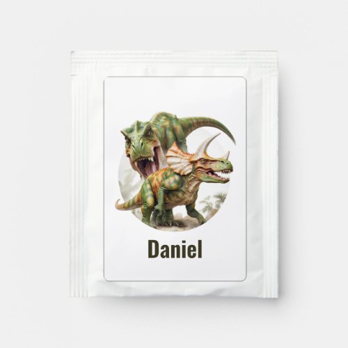 Dinosaur battle design tea bag drink mix