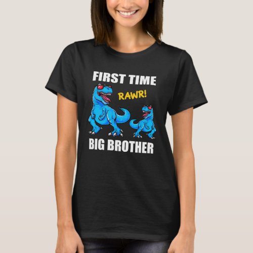 Dinosaur Big Bro  Baby Announcement First Time Bro T_Shirt