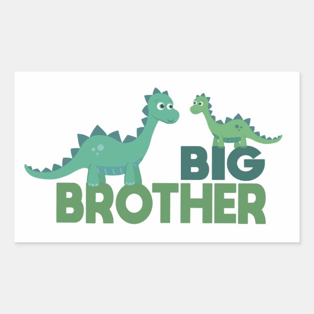 Dinosaur big brother announcement rectangular sticker (Front)