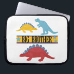 Dinosaur Big Brother Laptop Sleeve<br><div class="desc">The big brother who loves dinosaurs will love these Dinosaur Big Brother T-shirts,  mugs,  bags,  buttons,  cards,  stickers,  and other big brother apparel and gift items.</div>