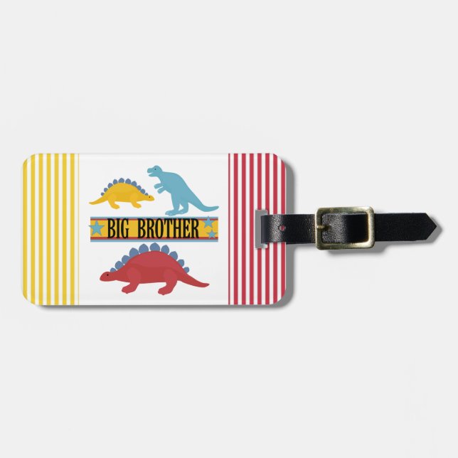 Dinosaur Big Brother Luggage Tag (Front Horizontal)