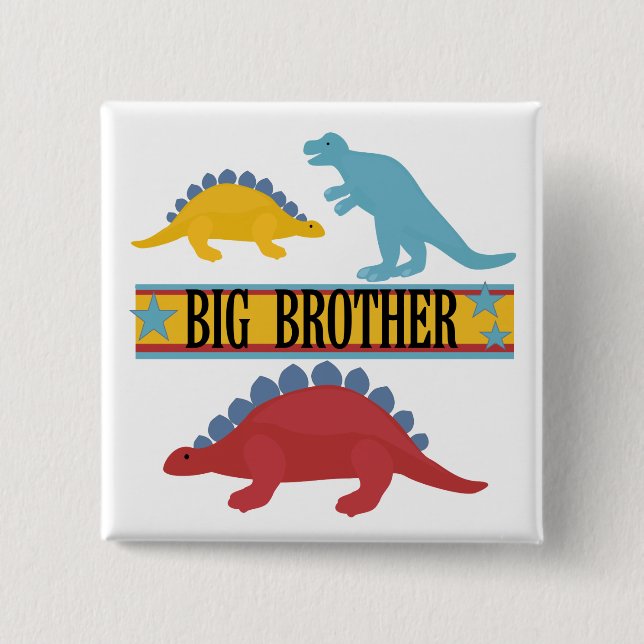 Dinosaur Big Brother Pinback Button (Front)