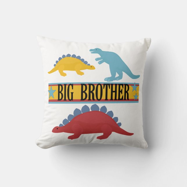 Dinosaur Big Brother Throw Pillow (Front)