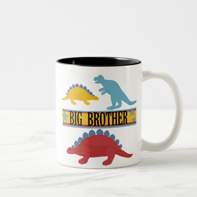 Dinosaur Big Brother Two-Tone Coffee Mug (Right)