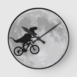 Dinosaur Bike & Moon Round Clock
