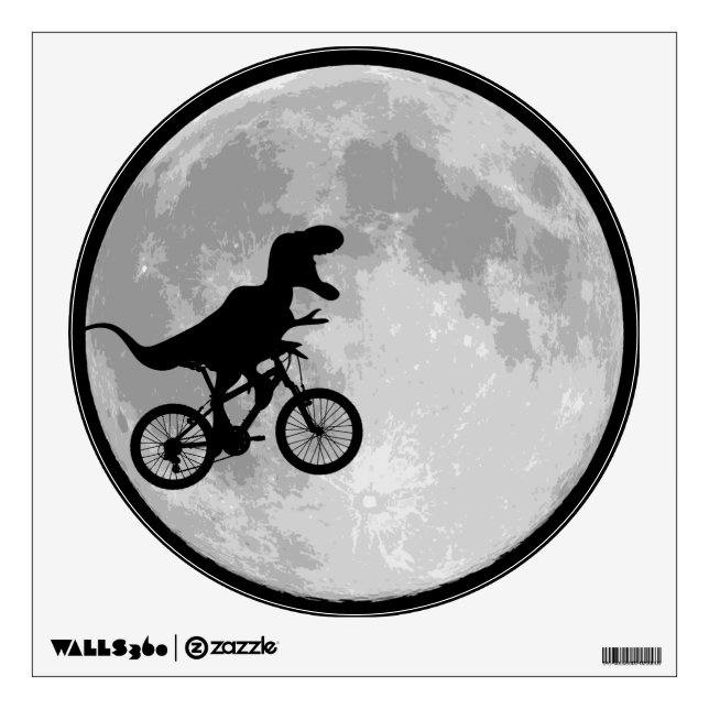 Dinosaur Bike & Moon Wall Sticker (Front)